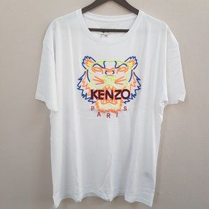 Kenzo Paris - Tiger Embroidered White T-Shirt
